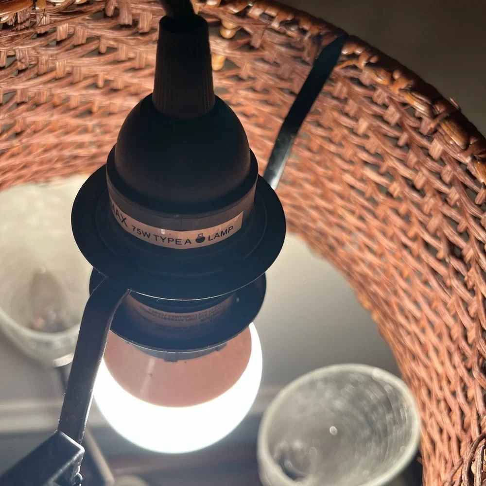 Vintage wooden Brown Table Lamp Shade/ Firm price